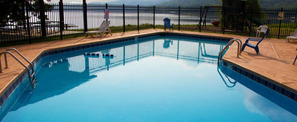 Swimming pool at Coppermine Lodge
